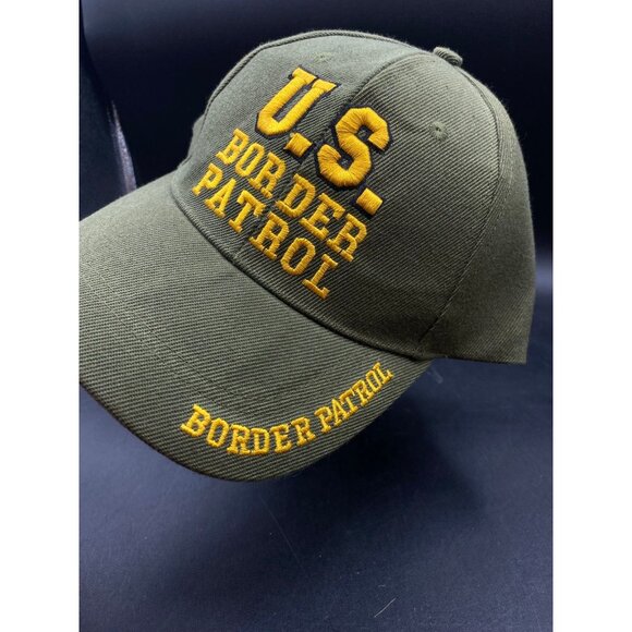 US Border Patrol Hat Cap Green Adult Strapback Halloween Costume USA - Picture 2 of 7